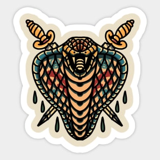 cobra and dagger tattoo Sticker